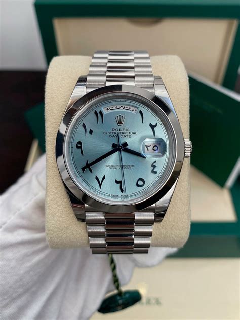 rolex day date 40 arabic dial replica|rolex day date 228206.